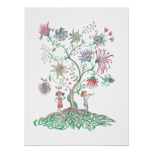 Póster Árbol Floral Caprichoso (Anverso)