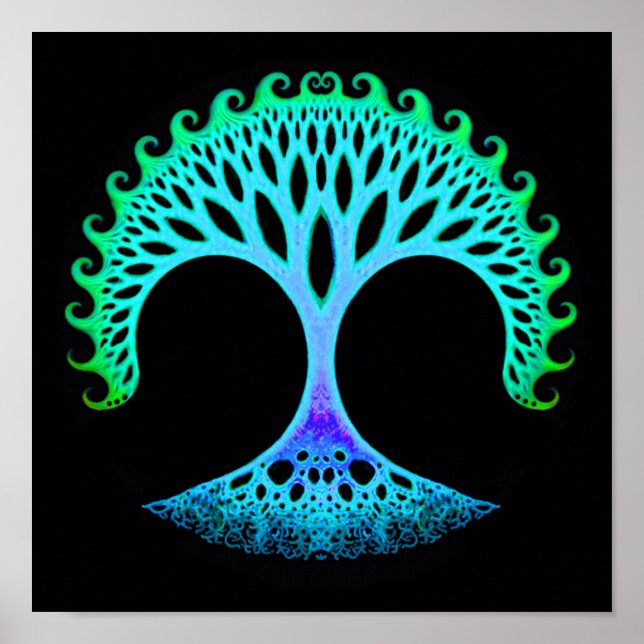 Póster Árbol fractal de Poster de inspiración de vida (Frente)