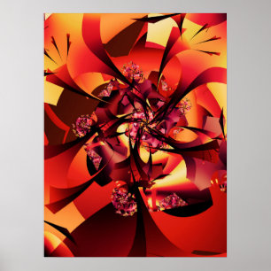 Póster Árbol fractal otoñal
