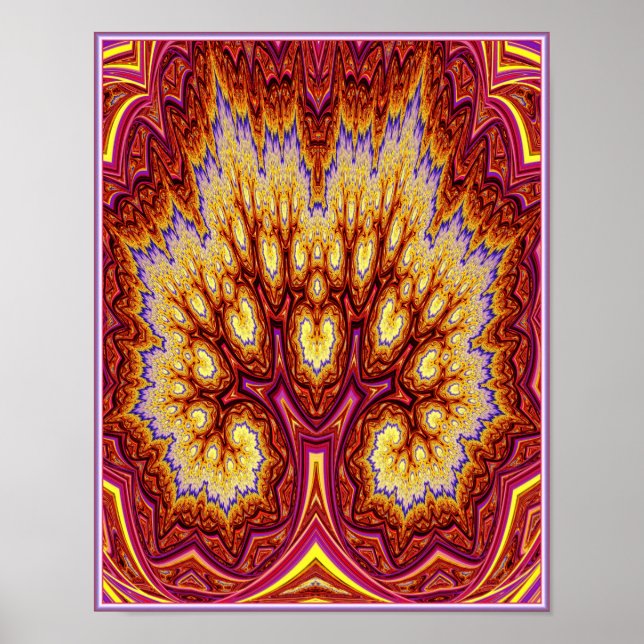 Póster Árbol fractal rojo (Frente)