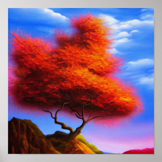 Póster Árbol fundado en un Poster de rock (Frente)