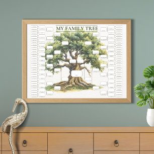 Póster Árbol genealógico de 7 generaciones de antepasados
