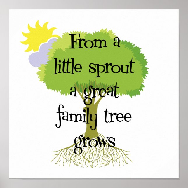 Póster Árbol genealógico de familia de brotes pequeños (Frente)