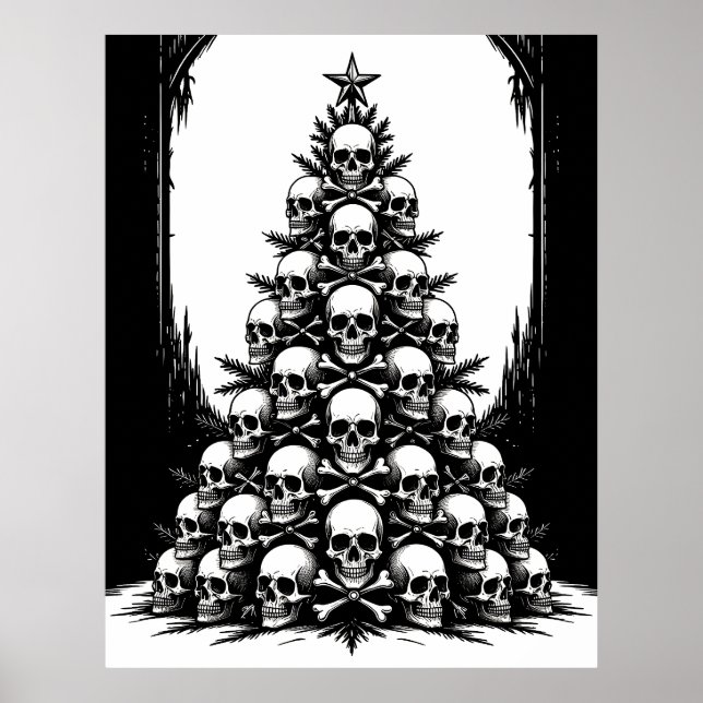 Póster Árbol gótico de Navidad IV (Frente)