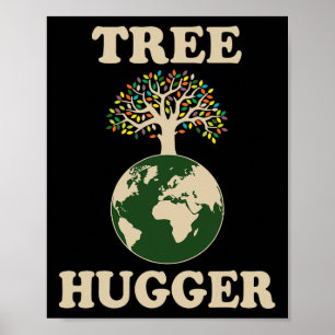 Póster Árbol Hugger Vintage Retro Naturaleza Oído Ambient