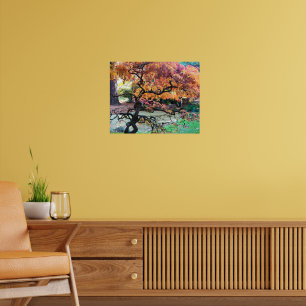 Póster Árbol Japonés de Arce Gnomo de Otoño