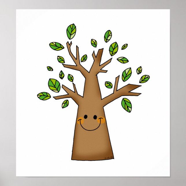 Póster árbol lindo (Frente)