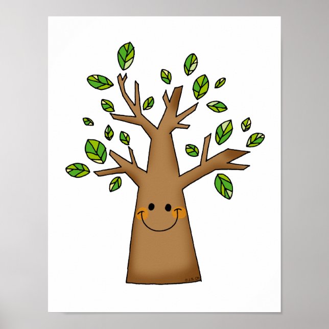 Póster árbol lindo (Frente)