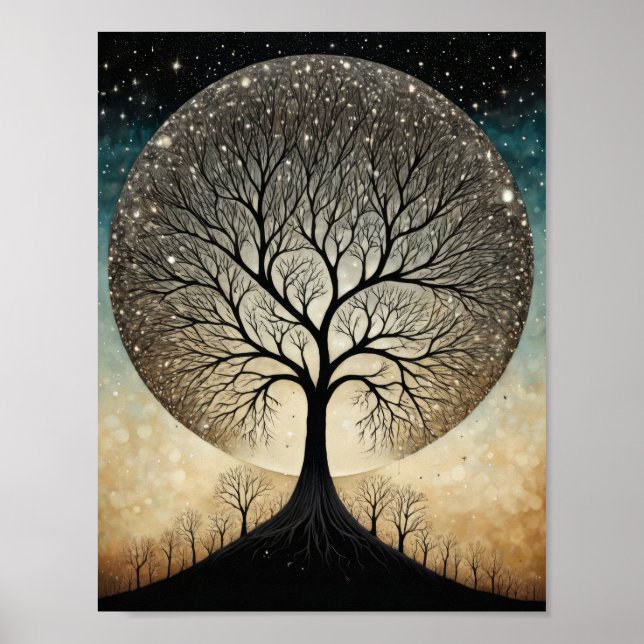 Póster Árbol mágico místico (Frente)