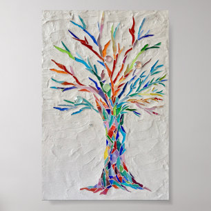 Póster Árbol mosaico de la vida