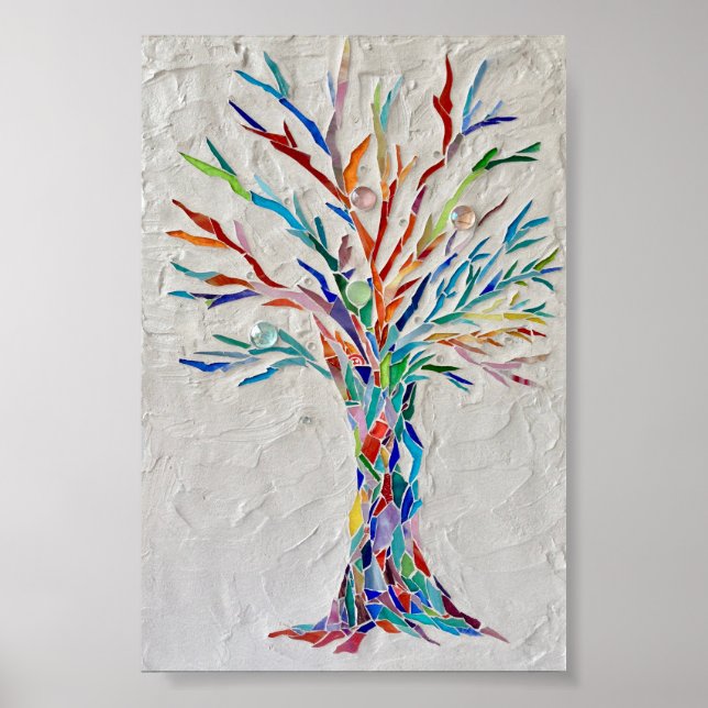 Póster Árbol mosaico de la vida (Frente)