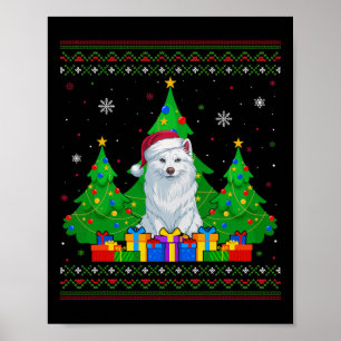 Póster Árbol navideño sudoroso Santa Hat American Esk