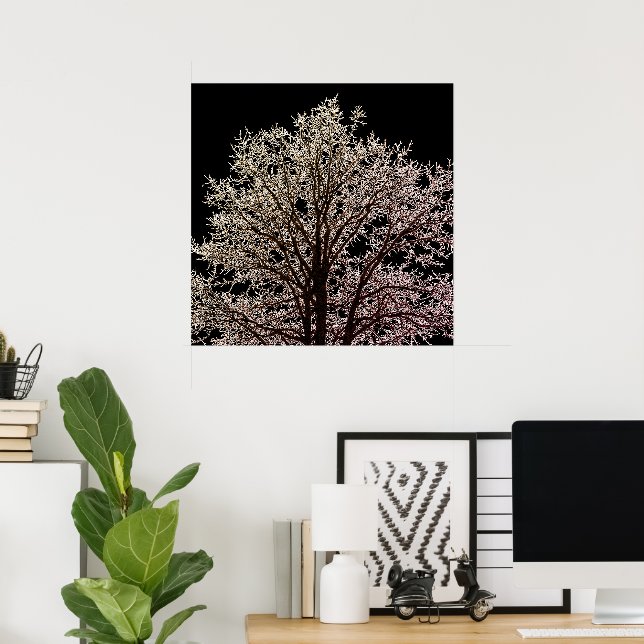 Póster Árbol negro (Oficina en casa)