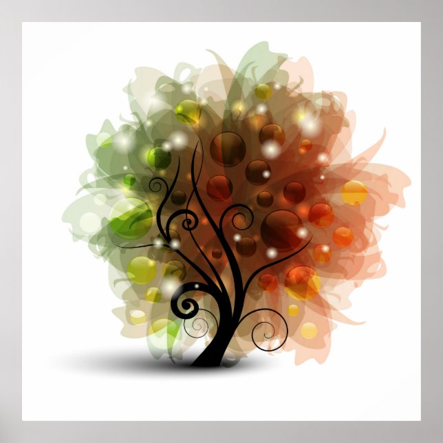 Póster Árbol otoñal (Frente)