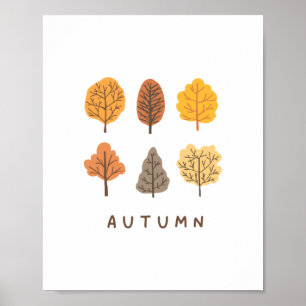 Póster Árbol otoñal minimalista