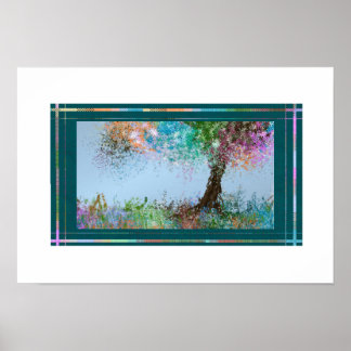 Póster Árbol pastel con ligera brisa