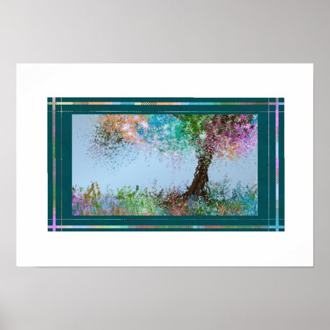 Póster Árbol pastel con ligera brisa (Frente)