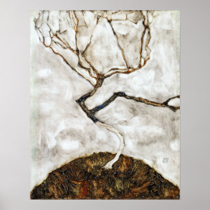 Póster Árbol pequeño Egon Schiele a fines de otoño