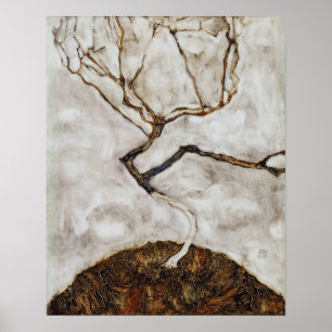 Póster Árbol pequeño Egon Schiele a fines de otoño