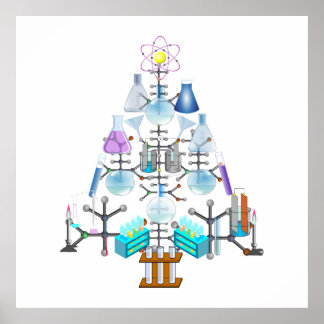 Póster Árbol químico, árbol de Navidad