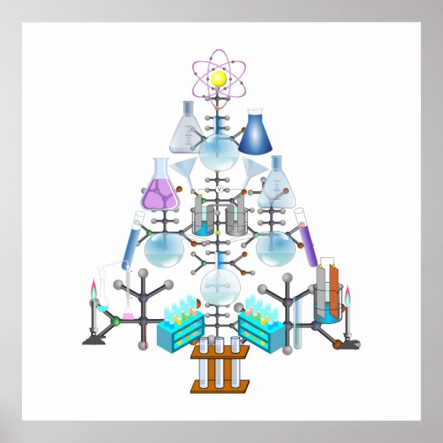 Póster Árbol químico, árbol de Navidad (Frente)