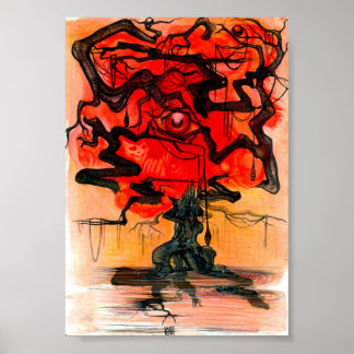 Póster árbol rojo