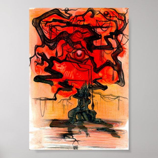 Póster árbol rojo (Frente)