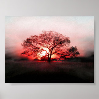 Póster Árbol rojo