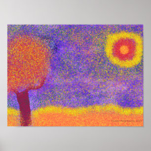 Póster Árbol rojo de la fantasía en el poster de Júpit