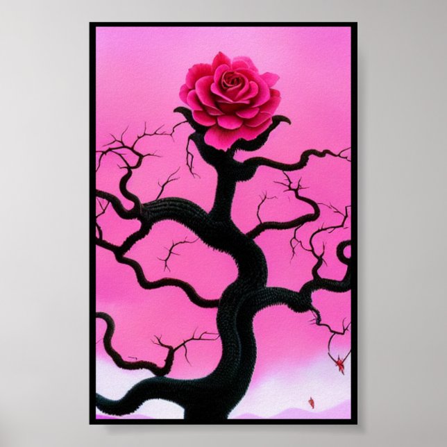Póster Árbol Rosa (Frente)