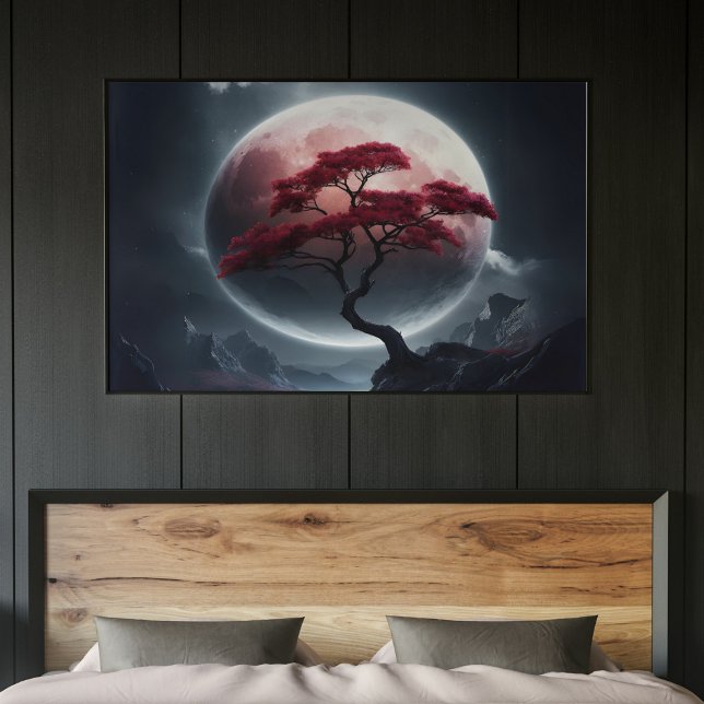 Póster Árbol rosa de estilo japonés místico (Subido por el creador)