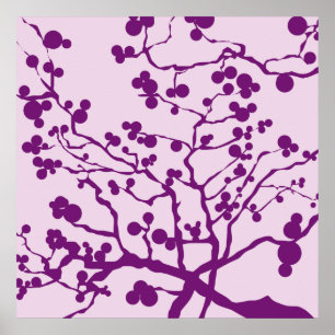 Póster árbol rosado