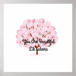 Póster Árbol Sakura en pleno florecimiento - Elegante dis