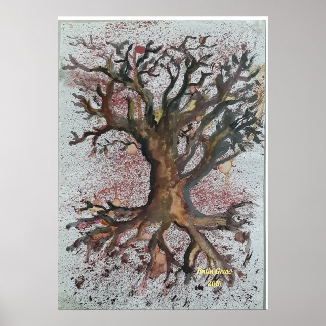 Póster árbol seco (Frente)