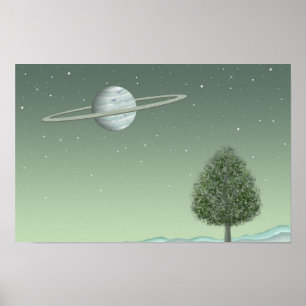 Póster Árbol silencioso en una estrella distante.