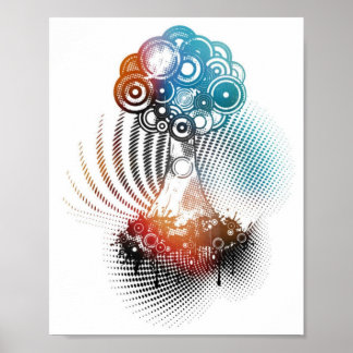 Póster Árbol sobre una nube de ensueño
