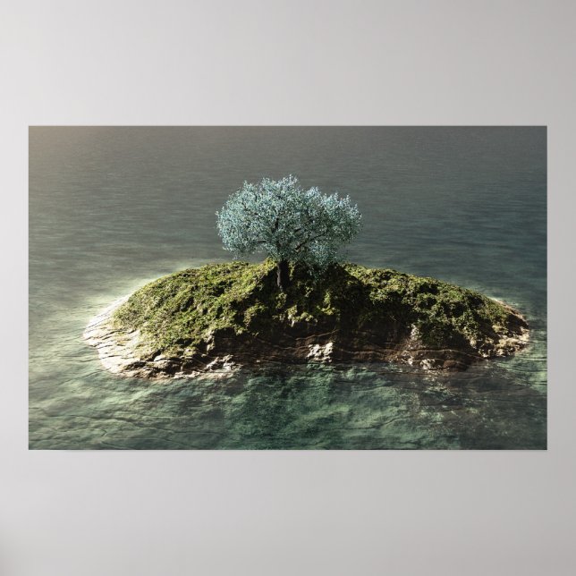 Póster Árbol solitario (Frente)