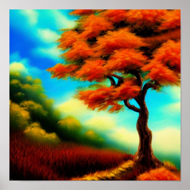 Póster Árbol solitario por el Poster forestal (Frente)