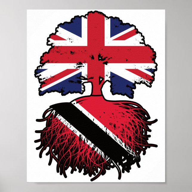 Póster Árbol trinitense británico de Trinidad y Tobago (Frente)
