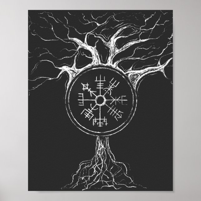 Póster Árbol Vegvisir De La Vida (Frente)