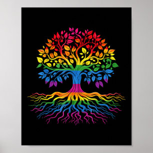 Póster Arbol Vida Arcoiris Lgbt Guay Bandera Orgullo Gay