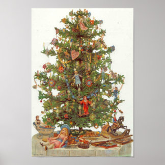 Póster Árbol vintage de Navidad