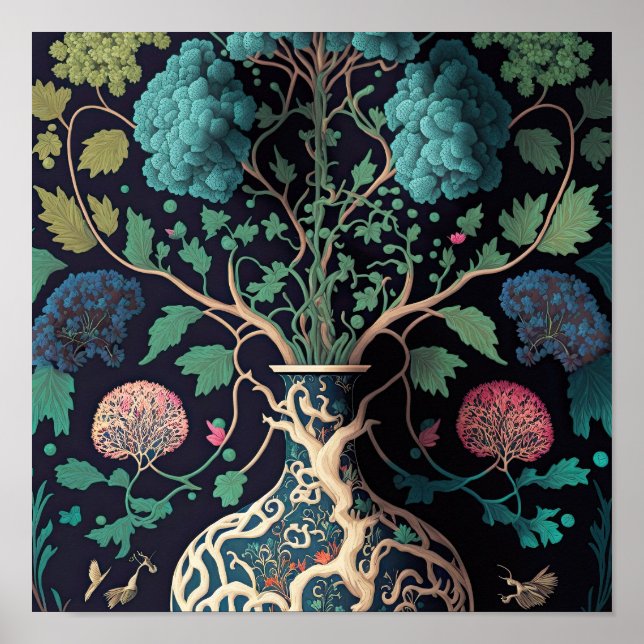 Póster Árbol Yggdrasil de vida (Frente)