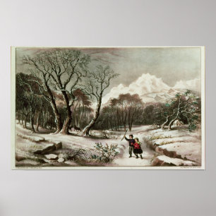 Póster Arbolados en invierno