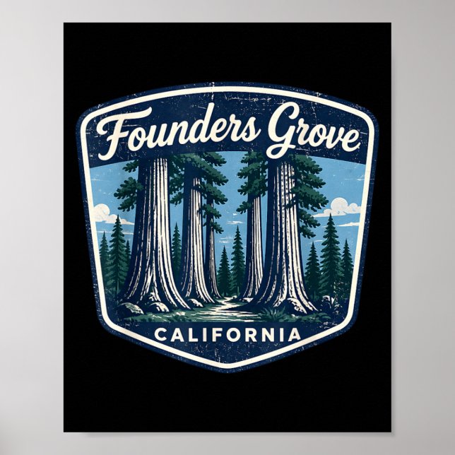 Póster arboleda de los fundadores bosques de secuoyas de  (Frente)