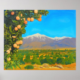 Póster Arboledas de Naranjos Monte Baldy Nevado Principio