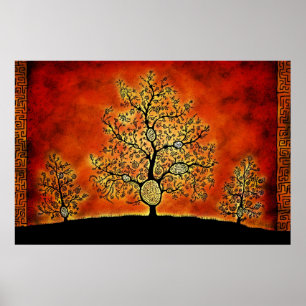 Póster Árboles con laberintos