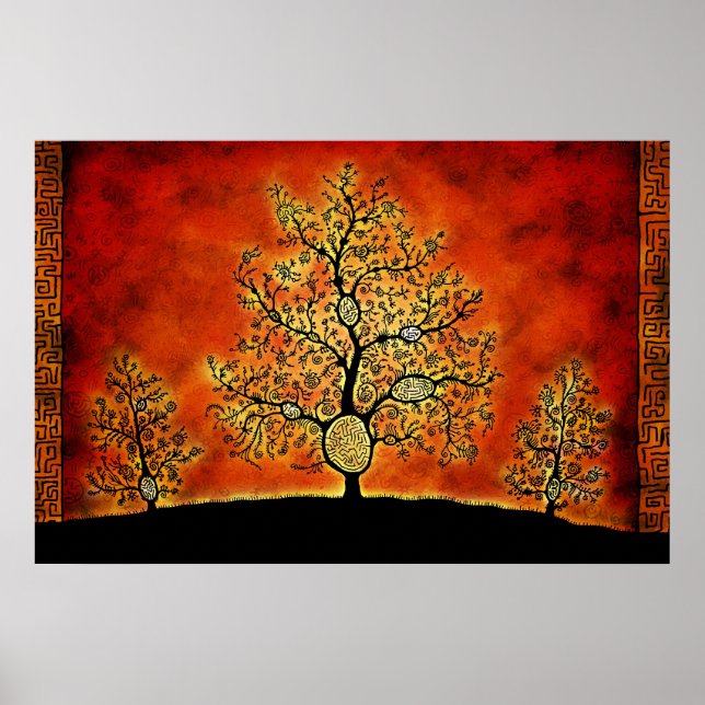 Póster Árboles con laberintos (Frente)