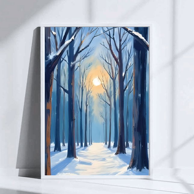 Póster Árboles de acuarela del bosque de invierno (Subido por el creador)
