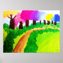 Árboles de color de caramelo - Poster de valor